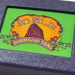 Shanghai Tang Green & Orange Logo Patch on Purple Box